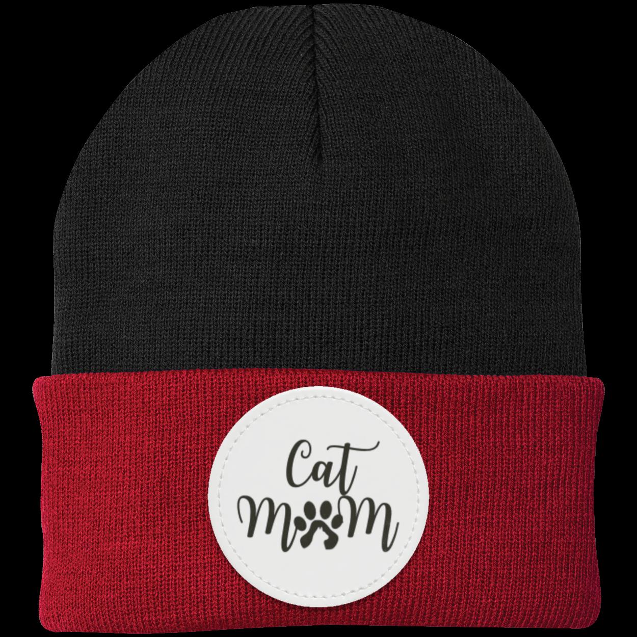 Cat Mom with Shadow Cat Knit Cap