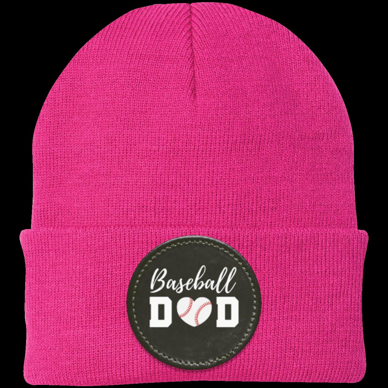 Baseball Mom Dad Heart Beanie Knit Cap