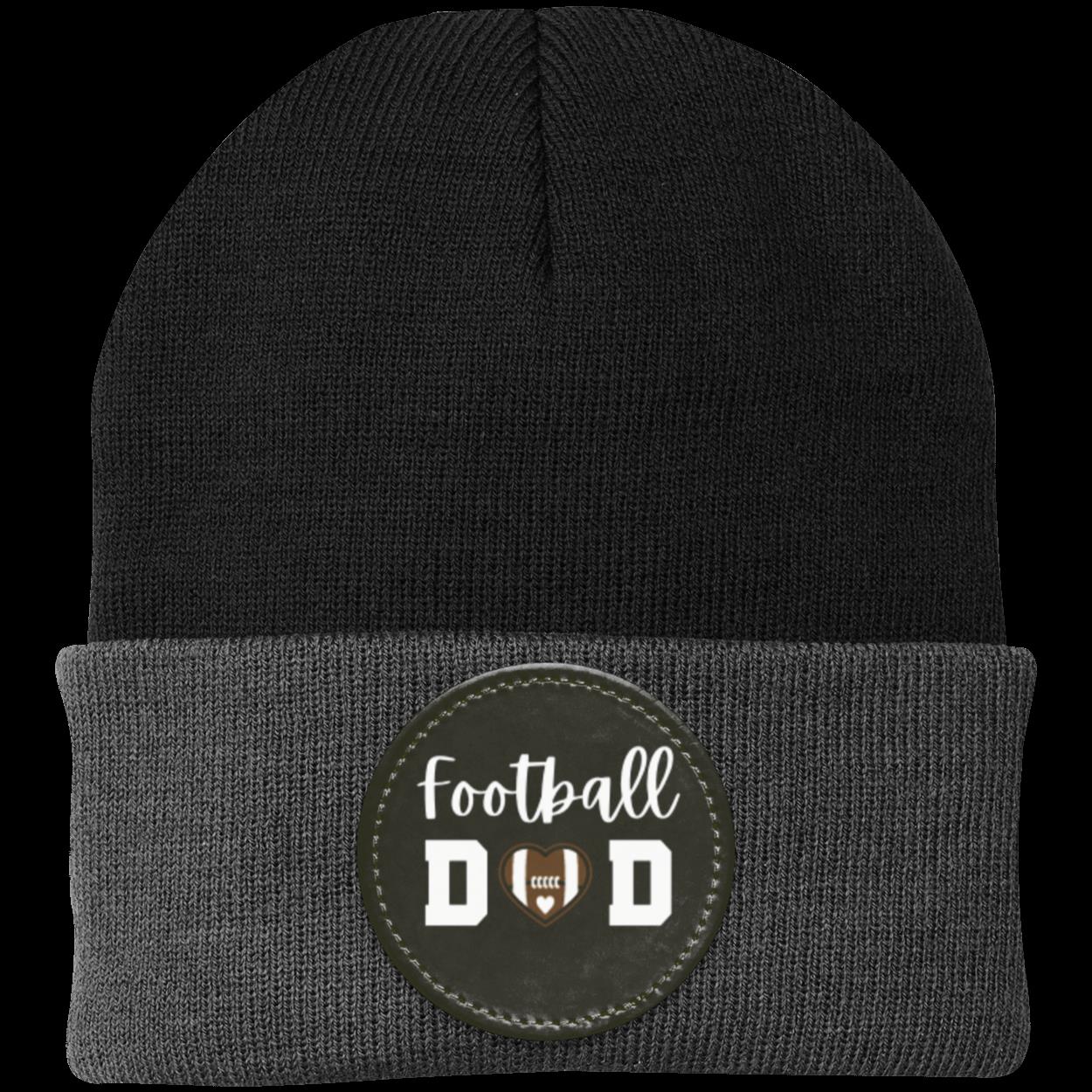 Football Mom Dad Heart Beanie Knit Cap