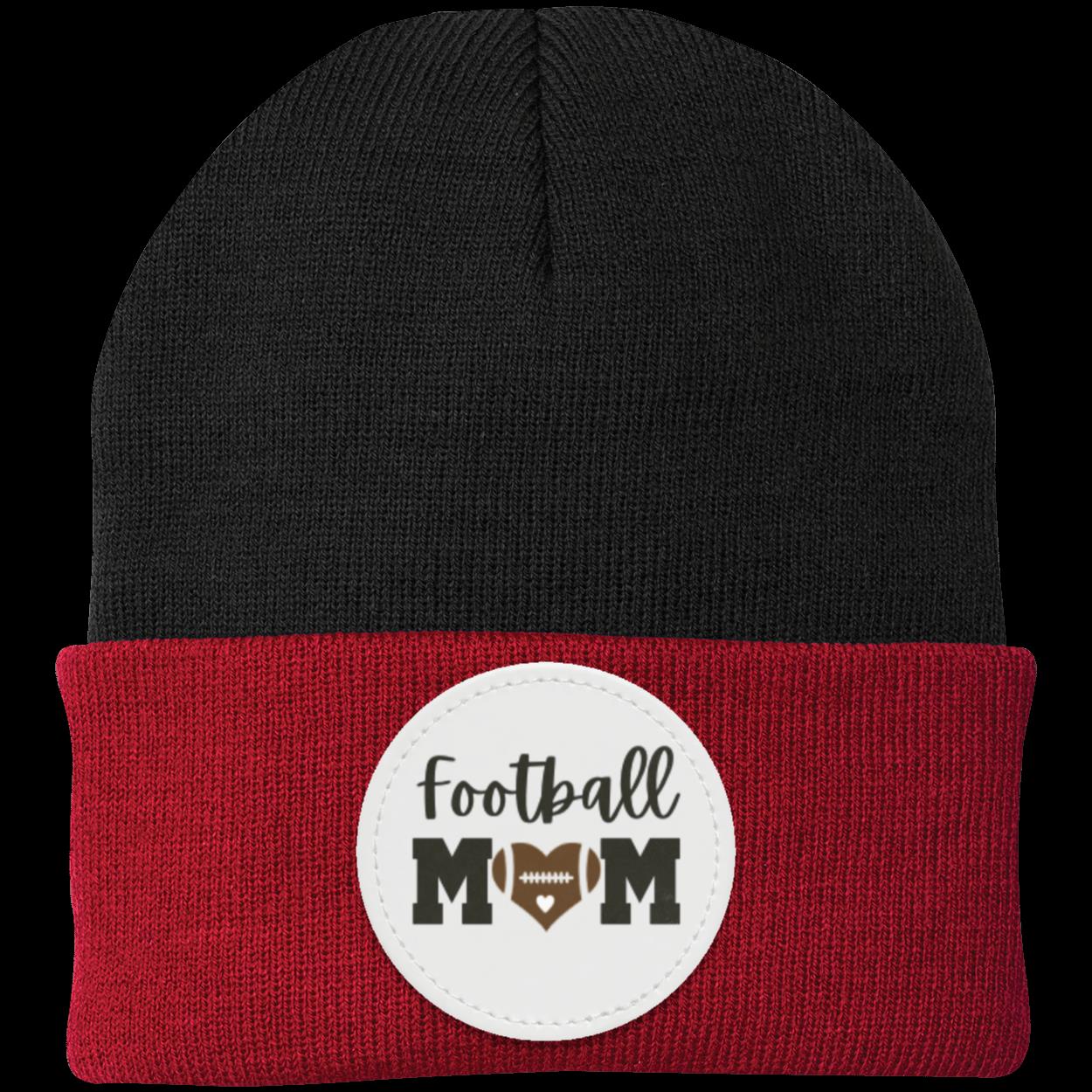 Football Mom Dad Heart Beanie Knit Cap