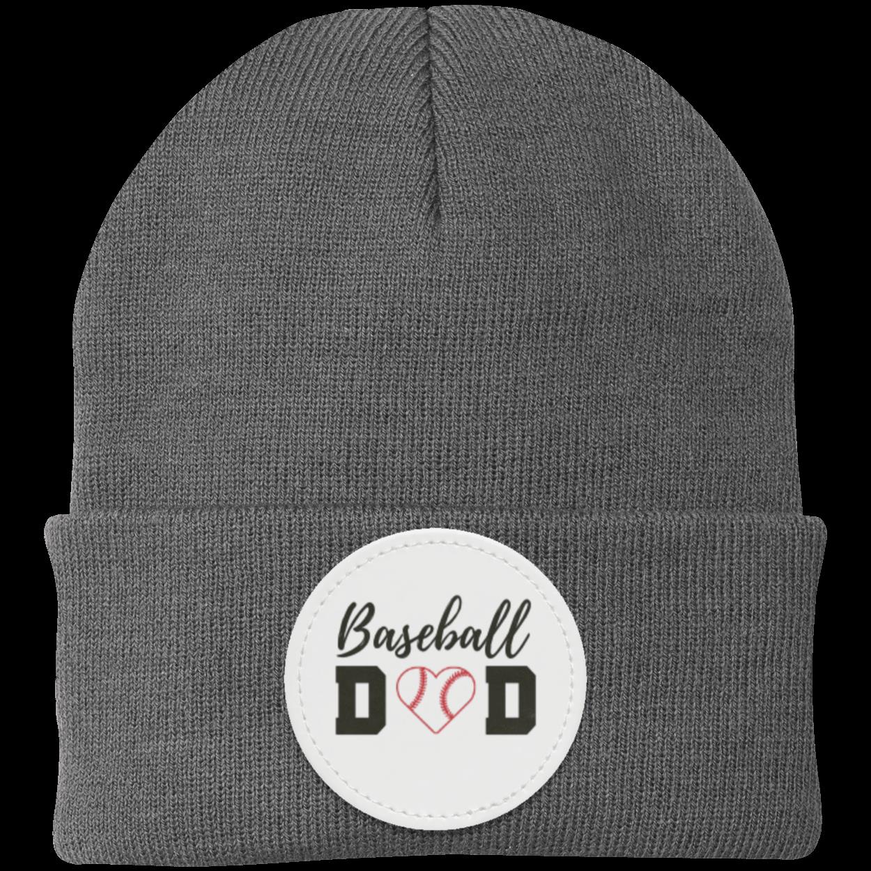 Baseball Mom Dad Heart Beanie Knit Cap