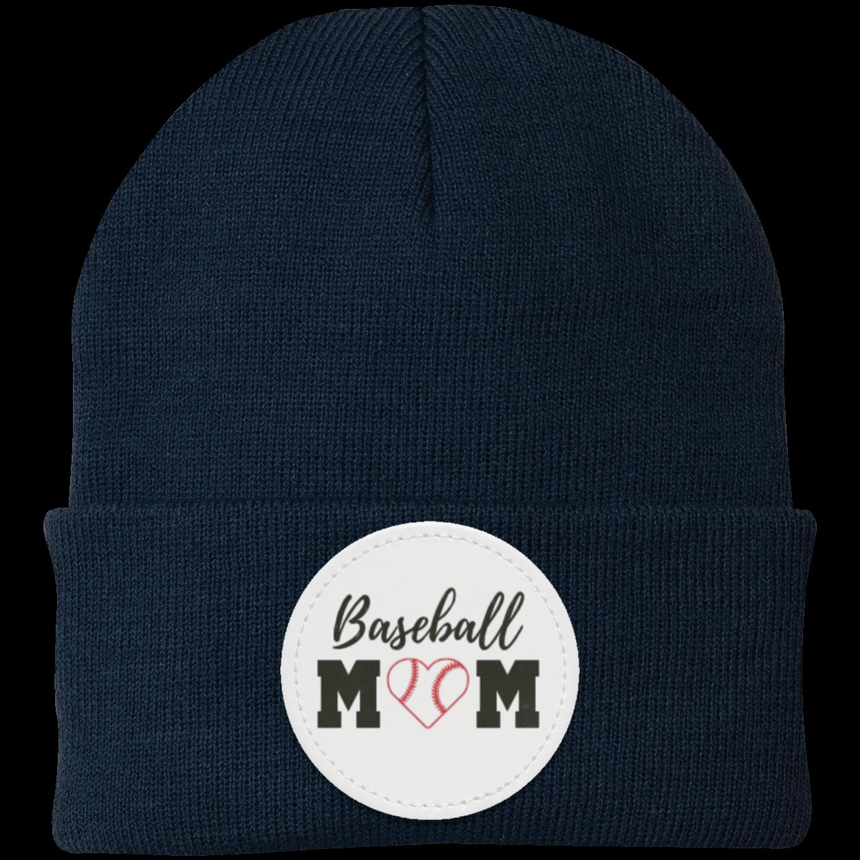 Baseball Mom Dad Heart Beanie Knit Cap