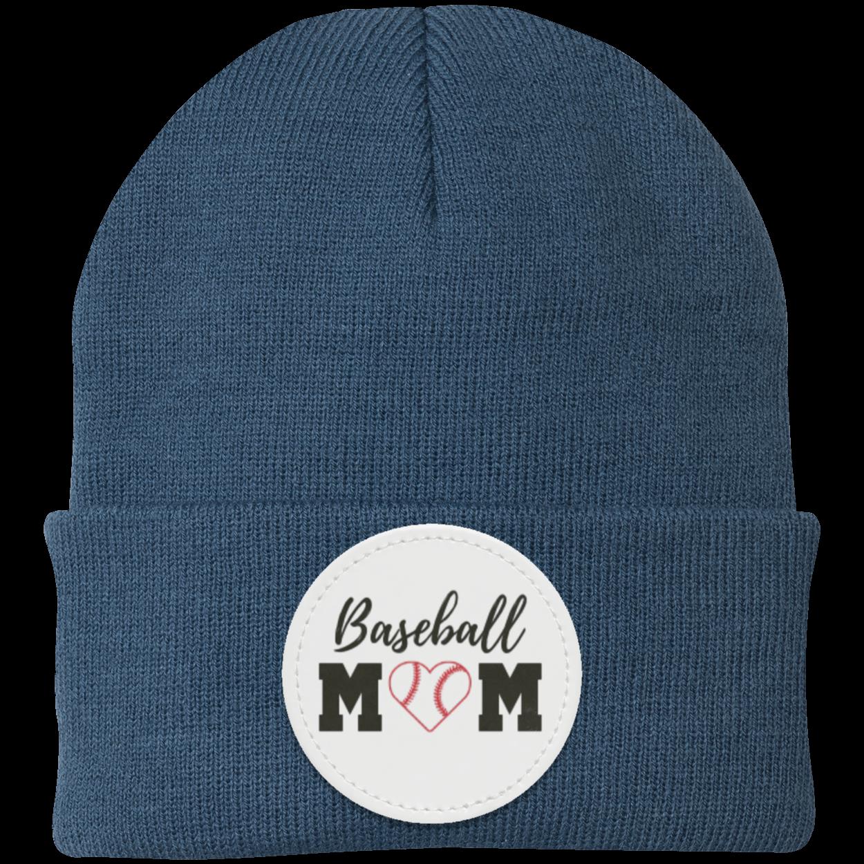 Baseball Mom Dad Heart Beanie Knit Cap