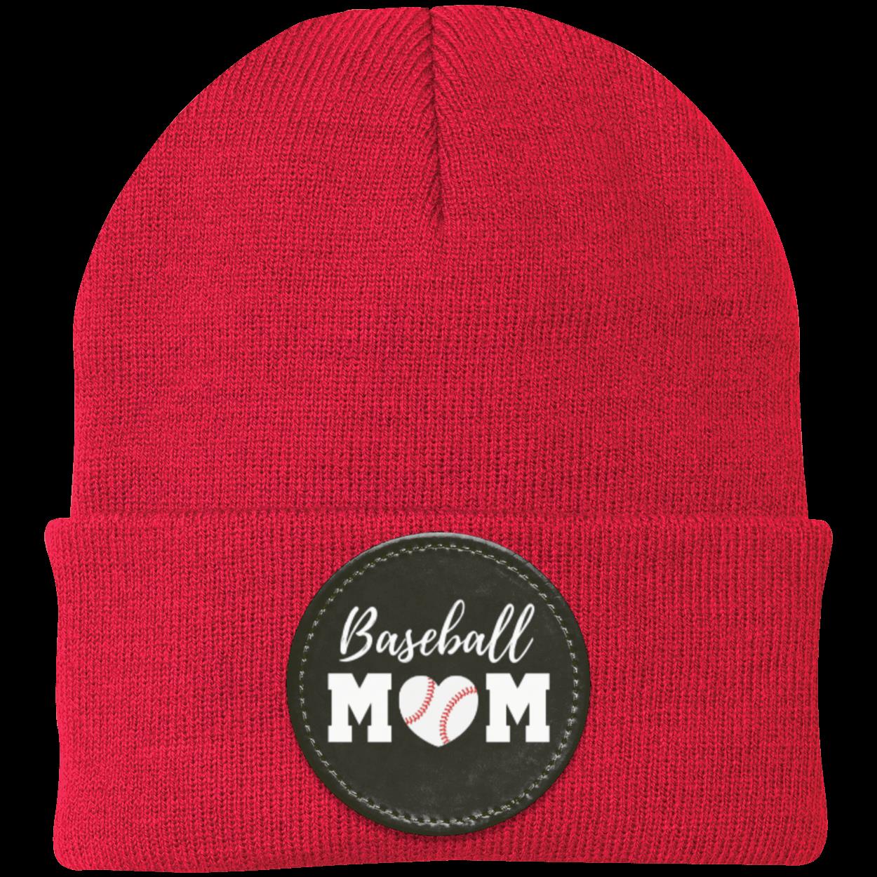 Baseball Mom Dad Heart Beanie Knit Cap