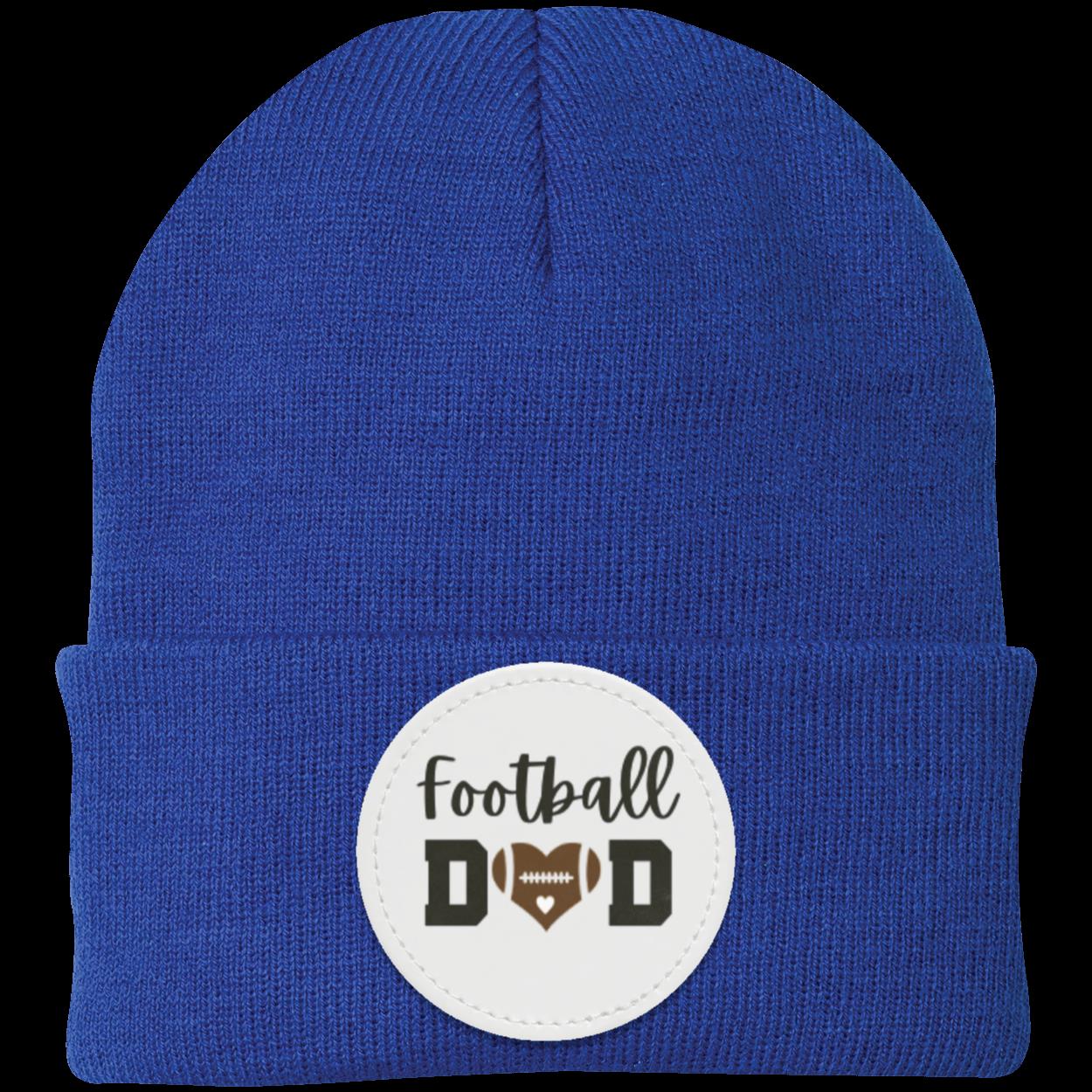 Football Mom Dad Heart Beanie Knit Cap