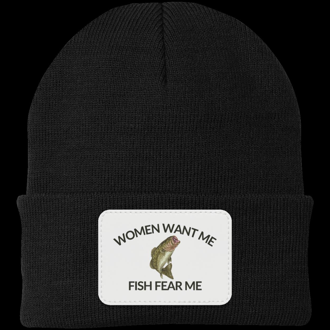 Women Want Me Fish Fear Me Fishing Beanie Knit Cap