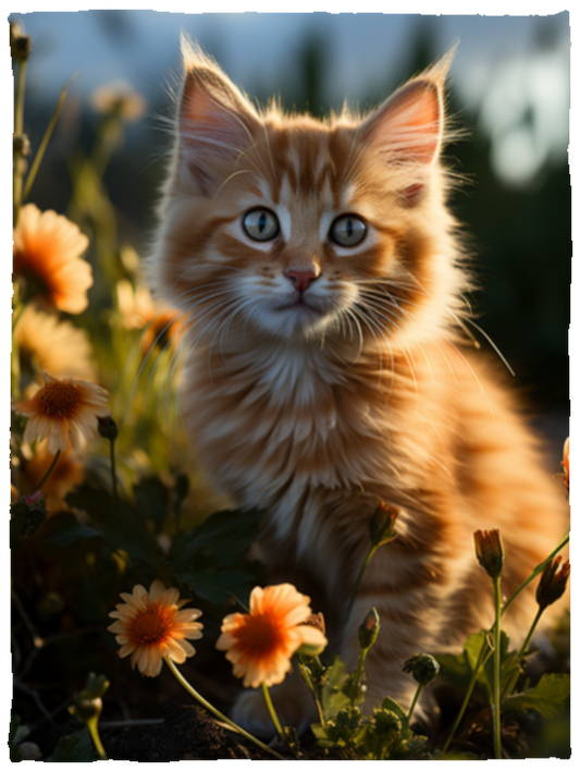 Orange Tabby Kitten Plush Fleece Blanket