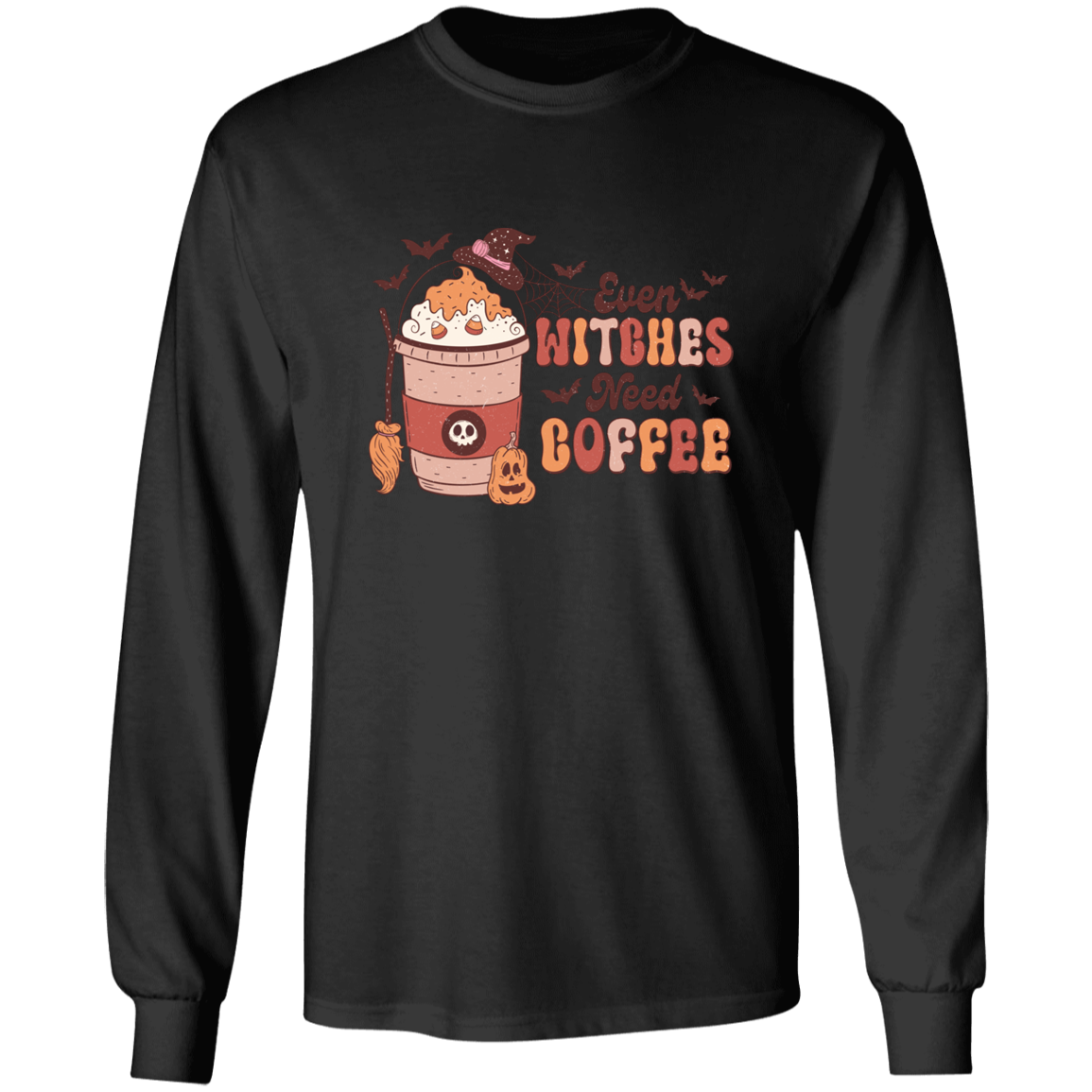 Even Witches Need Coffee Halloween T-Shirt