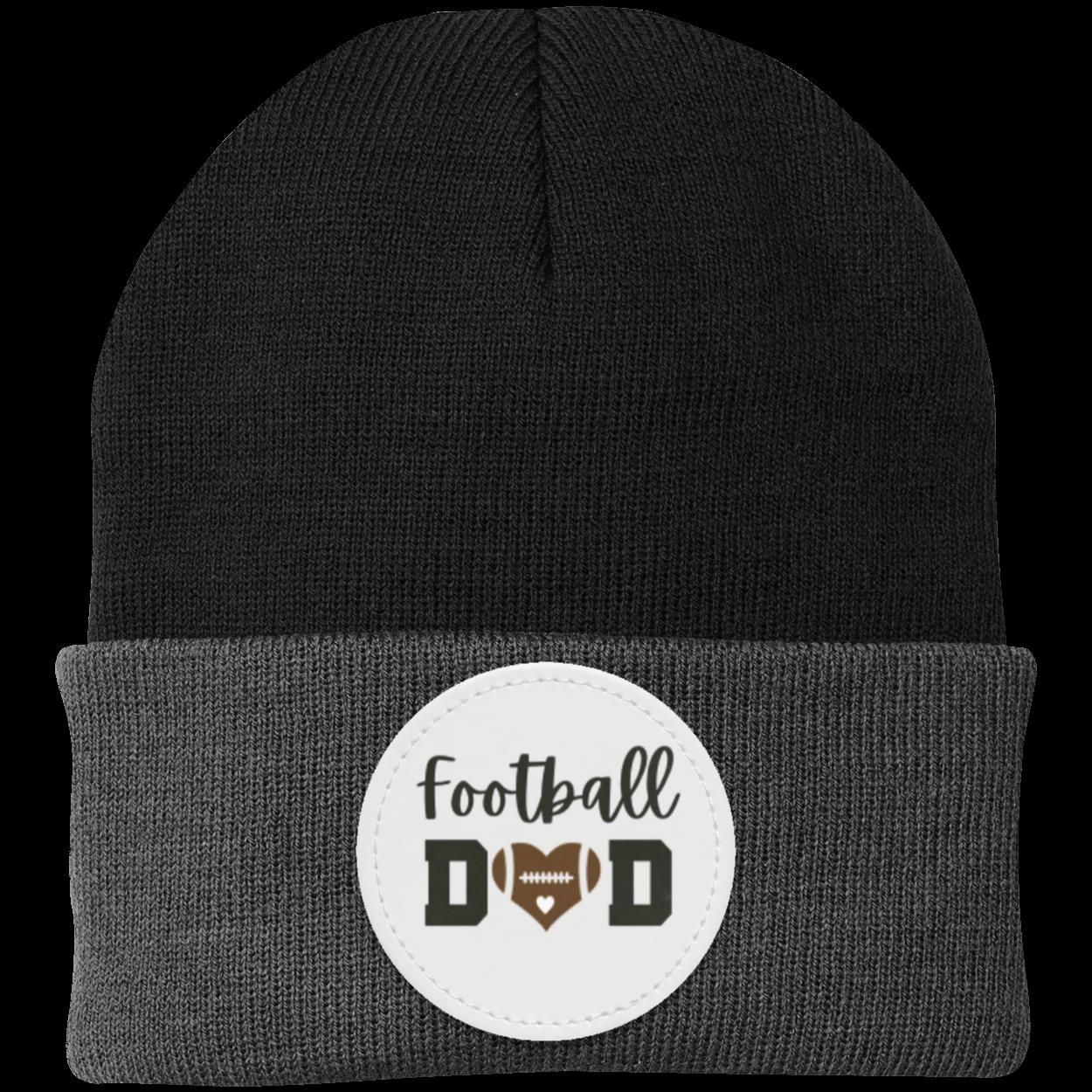 Football Mom Dad Heart Beanie Knit Cap