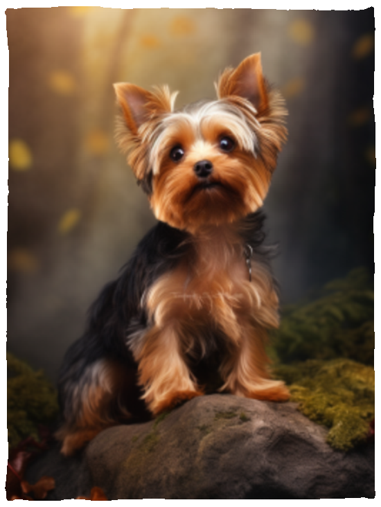 Yorkshire Terrier Yorkie in Forest Plush Fleece Blanket