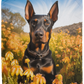 Doberman Cropped Ears Plush Fleece Blanket