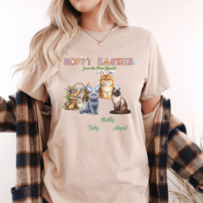 Custom Hoppy Easter Cats Heavy Cotton Tee