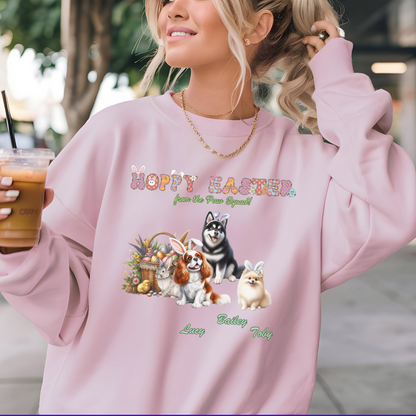 Custom Hoppy Easter Dogs Heavy Crewneck Sweatshirt