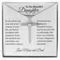 To Daughter on Wedding Day From Parents | As I Watch You Step | CZ Cross Necklace