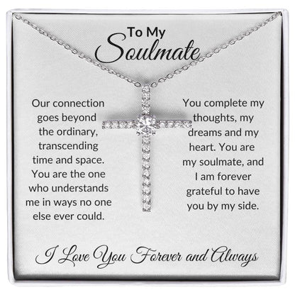 To My Soulmate | Our Connection | CZ Cross Necklace