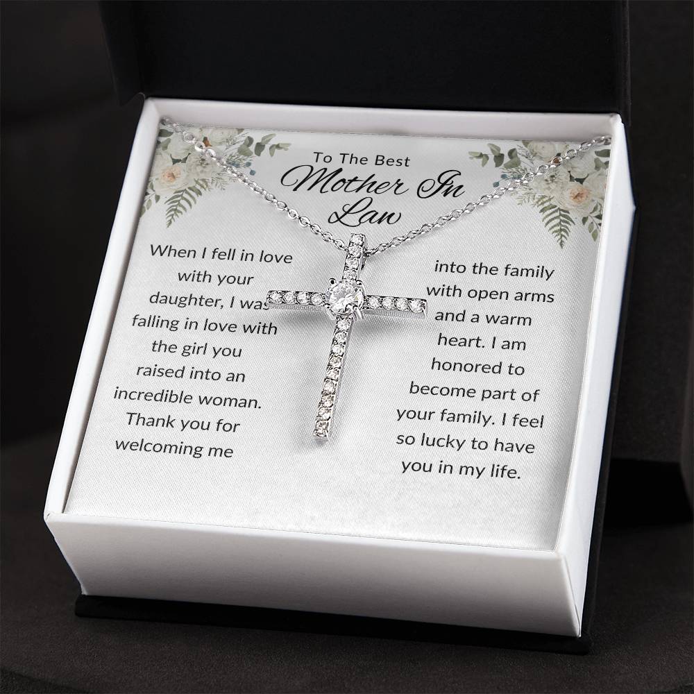 To Best Mother In Law From Him | When I Fell In Love |  CZ Cross Necklace