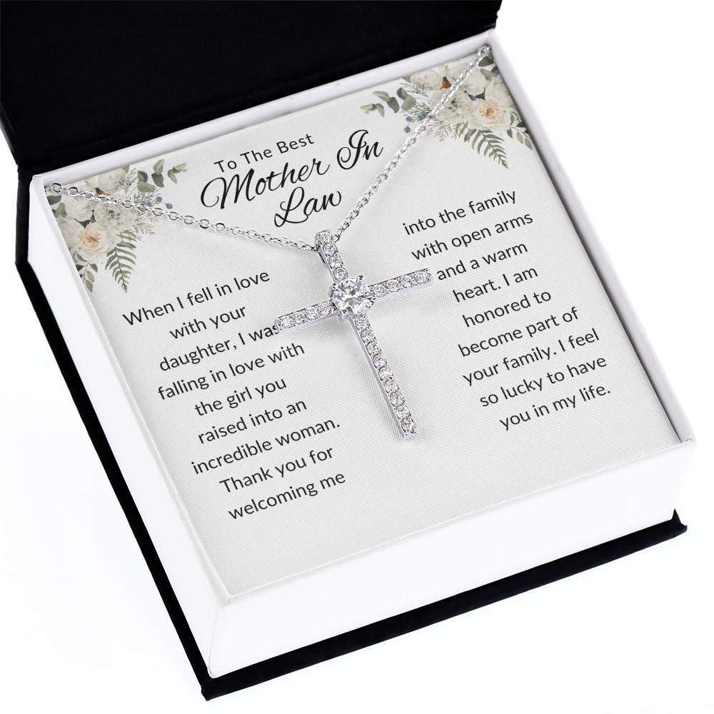 To Best Mother In Law From Him | When I Fell In Love |  CZ Cross Necklace