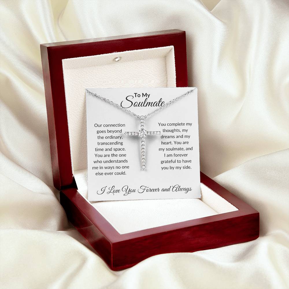 To My Soulmate | Our Connection | CZ Cross Necklace