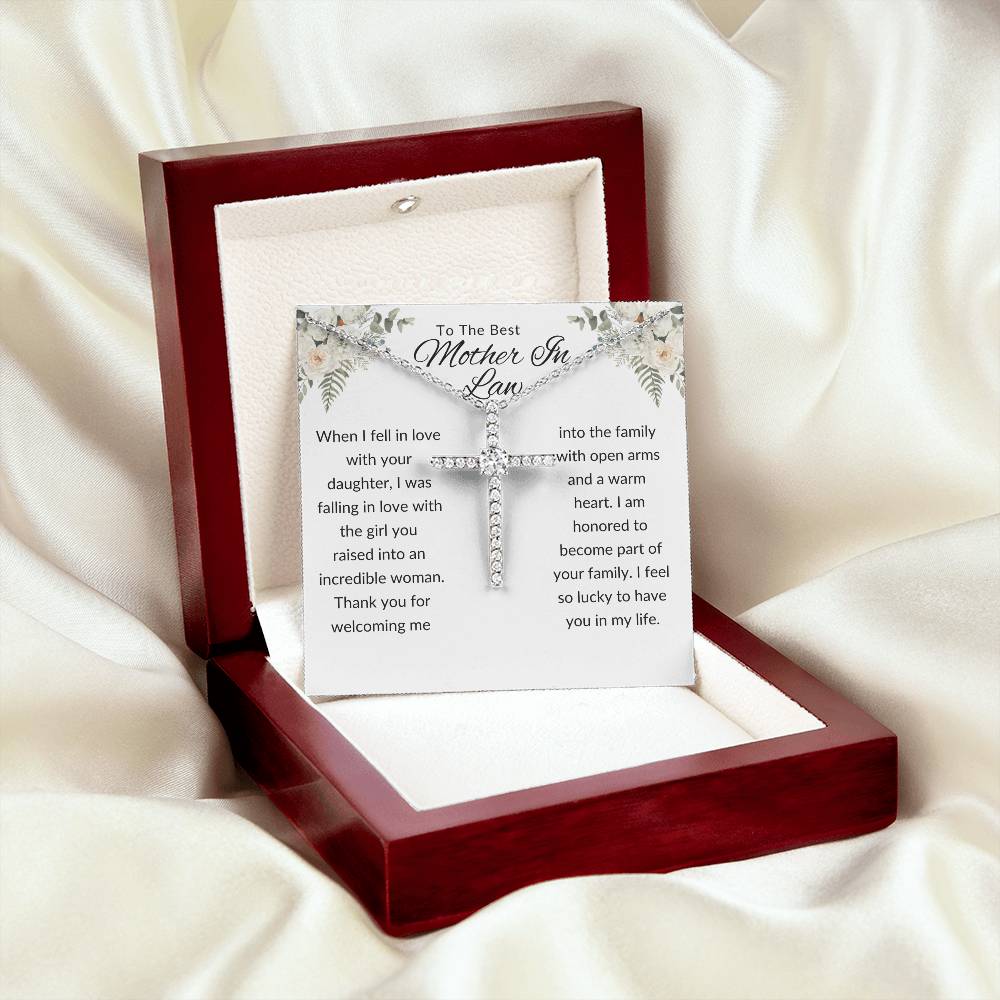 To Best Mother In Law From Him | When I Fell In Love |  CZ Cross Necklace