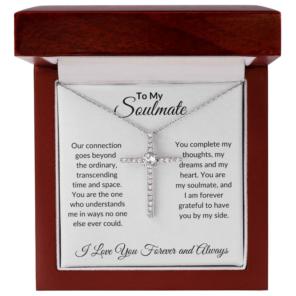 To My Soulmate | Our Connection | CZ Cross Necklace