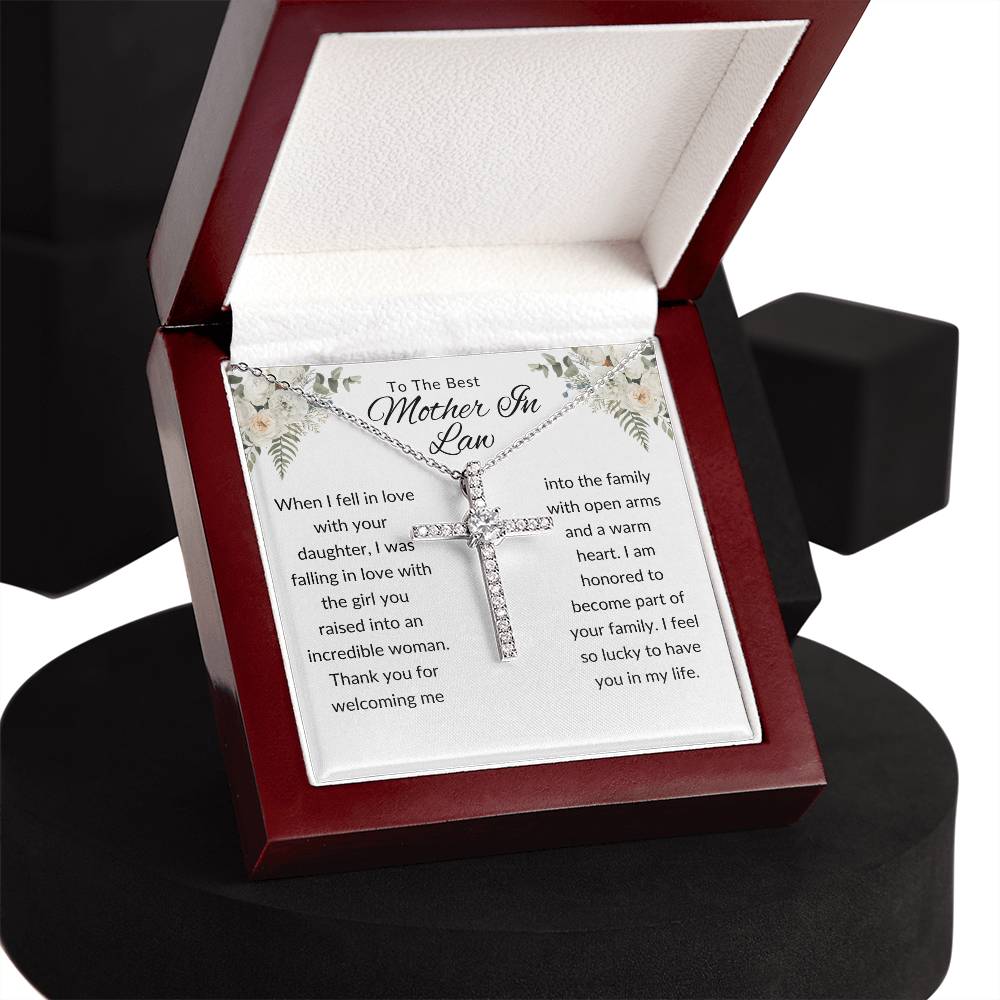 To Best Mother In Law From Him | When I Fell In Love |  CZ Cross Necklace