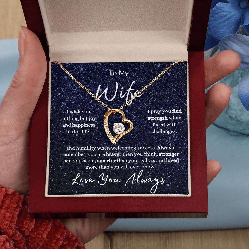 To My Wife | Wish You Nothing But Joy And Happiness | Forever Love Necklace