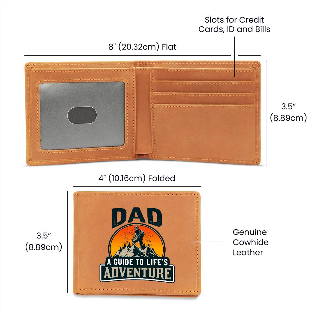Dad A Guide to Life's Adventure Leather Wallet