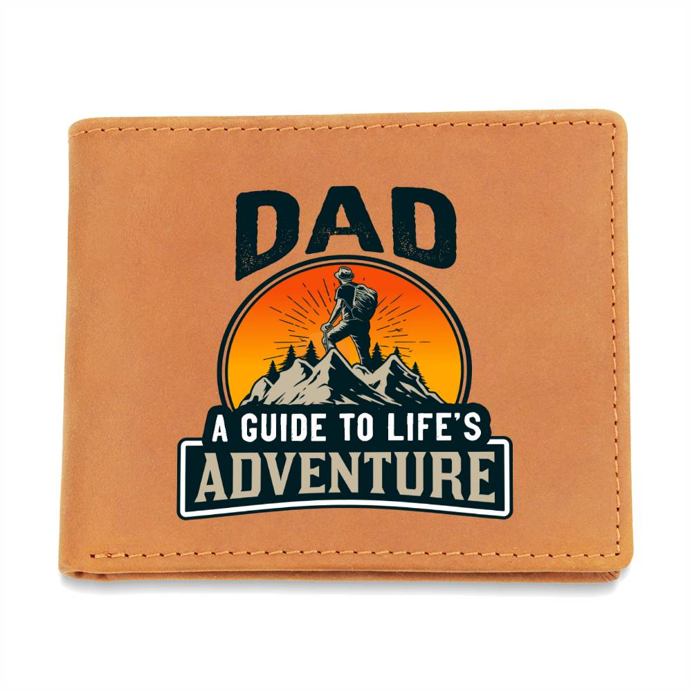 Dad A Guide to Life's Adventure Leather Wallet