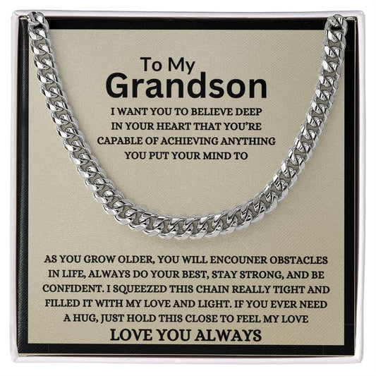 To My Grandson | As You Grow Older | Cuban Link Chain