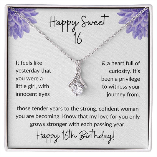 Daughter Happy Sweet 16 From Mom OR Dad | It Feels Like Yesterday | Alluring Beauty Necklace