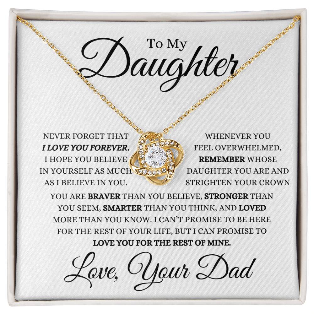 To My Daughter | Never Forget That I Love You Forever | Love Knot Necklace