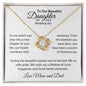 To Daughter on Wedding Day From Parents | As I Watch You Step | Love Knot Necklace