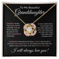 To My Beautiful Granddaughter | Someday When The Pages in Pink | Love Knot Necklace