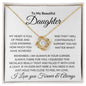 To My Beautiful Daughter | My Heart Is Full of Pride | Love Knot Necklace