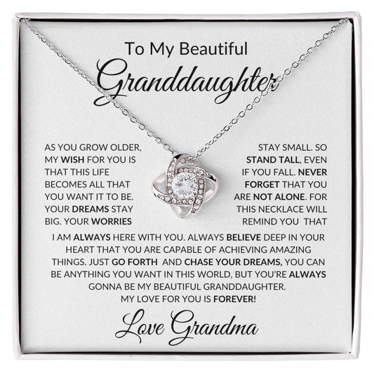 To My Beautiful Granddaughter | As You Grow Older | Love Knot Necklace