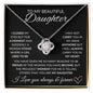 To My Daughter | I Closed My Eyes But For a Moment | Love Knot Necklace