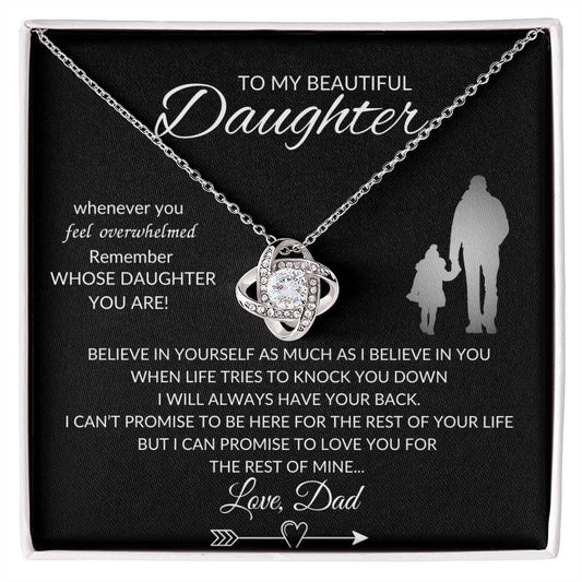 To My Daughter | Whenever You Feel Overwhelmed Remember Love Dad | Love Knot Necklace