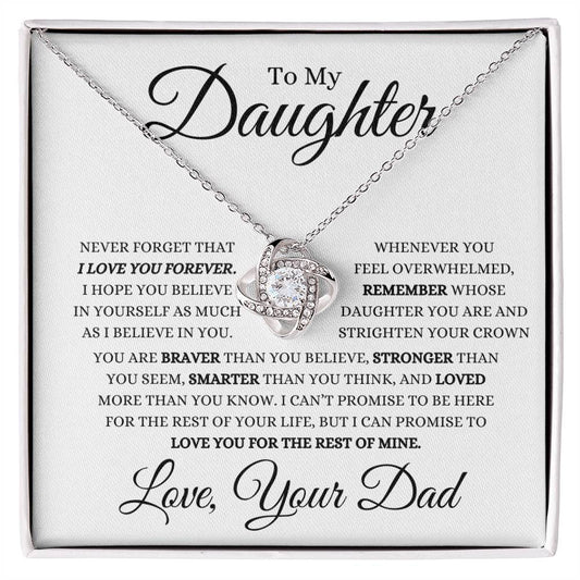 To My Daughter | Never Forget That I Love You Forever | Love Knot Necklace