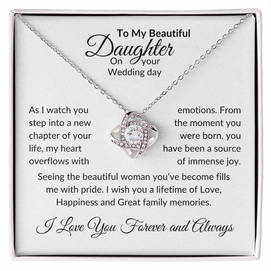 To Daughter on Wedding Day | As I Watch You Step | Love Knot Necklace