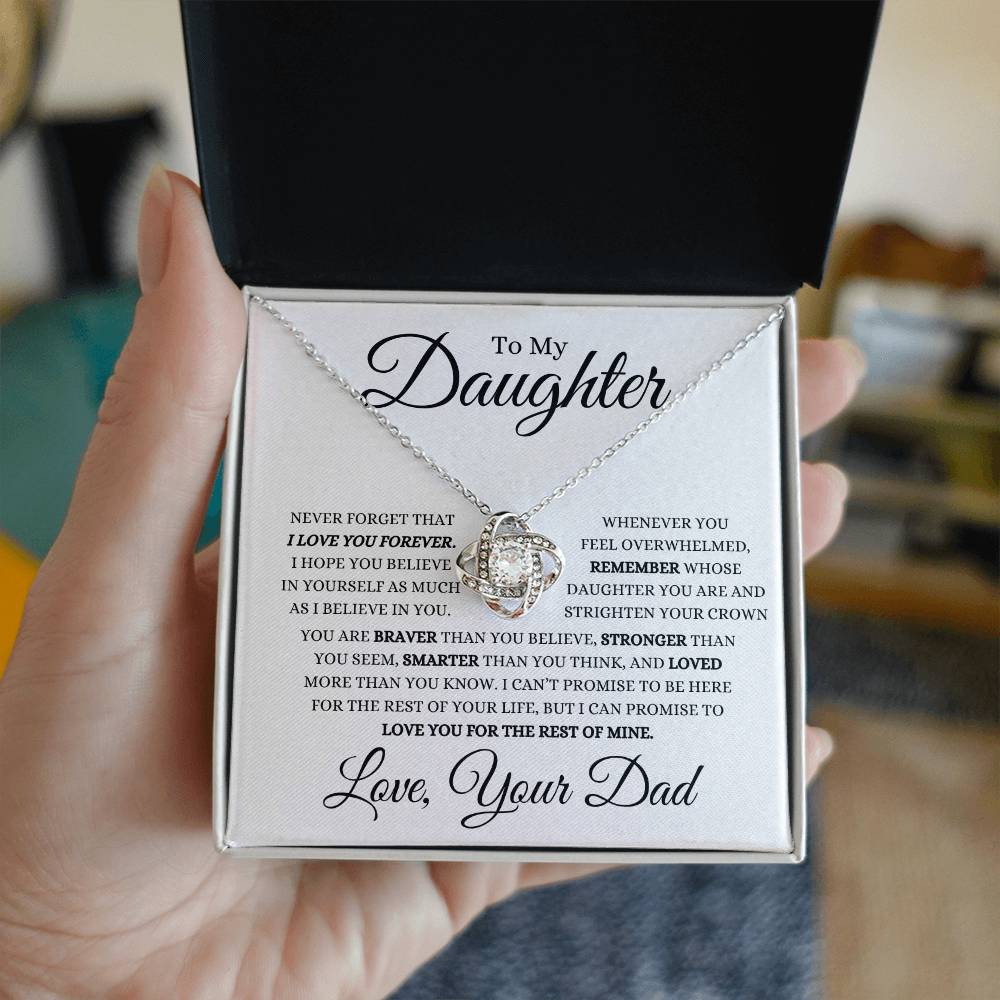 To My Daughter | Never Forget That I Love You Forever | Love Knot Necklace