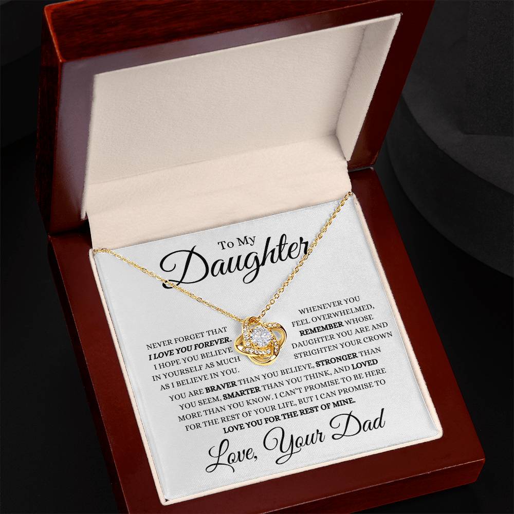 To My Daughter | Never Forget That I Love You Forever | Love Knot Necklace