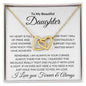 To My Beautiful Daughter | My Heart Is Full of Pride | Interlocking Hearts Necklace