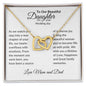 To Daughter on Wedding Day From Parents | As I Watch You Step | Interlocking Hearts Necklace