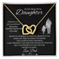 To My Daughter | Whenever You Feel Overwhelmed Remember Love Dad | Interlocking Hearts Necklace
