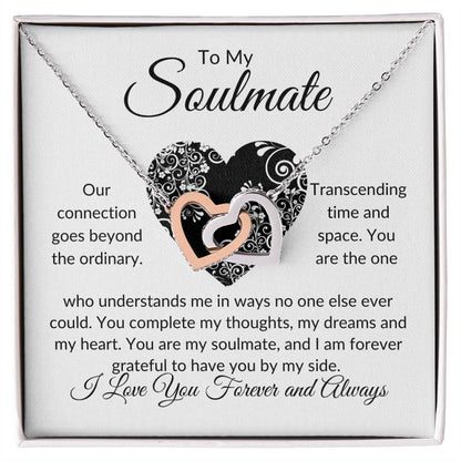 To My Soulmate | Our Connection | Interlocking Hearts Necklace