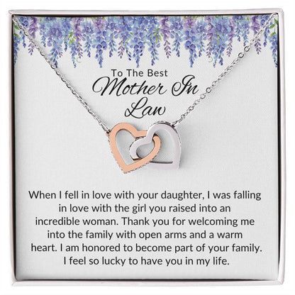 To Best Mother In Law From Him | When I Fell In Love | Interlocking Hearts Necklace