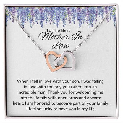 To Best Mother In Law From Her | When I Fell In Love | Interlocking Hearts Necklace