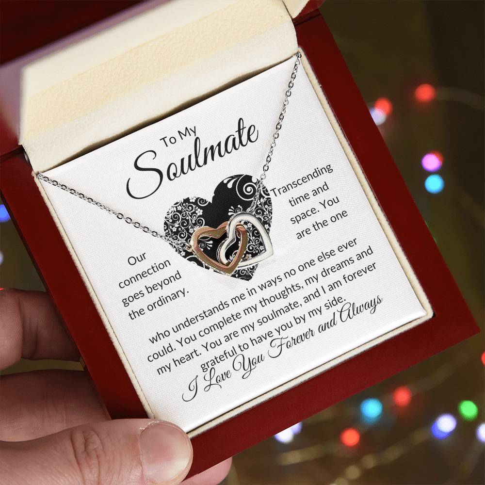 To My Soulmate | Our Connection | Interlocking Hearts Necklace