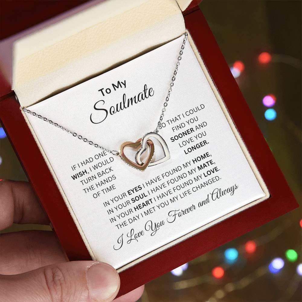 To My Soulmate | If I Had One Wish | Interlocking Hearts Necklace