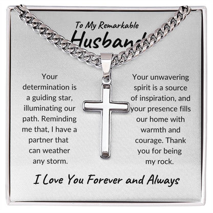 To My Remarkable Husband | Your Determination | Artisan Cross Chain